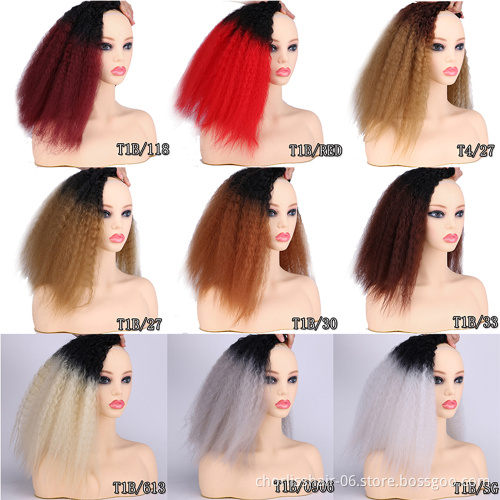 Wholesale New Arrival Natural  16''18''20'' Weave Afro Kinky Straight Hair Bundles Synthetic Hair Extension For Woman